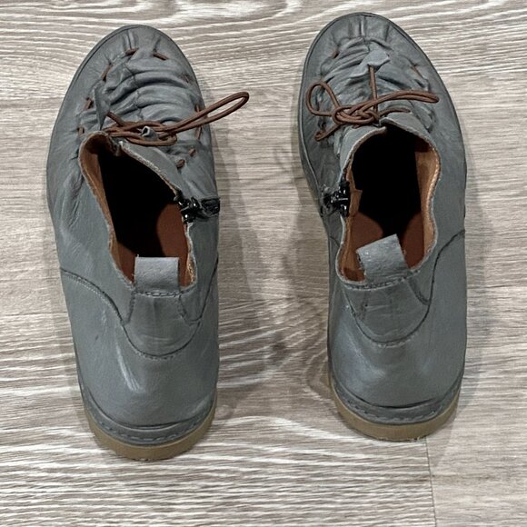 Lemon & Lime Casablanca School Boho Academia Soft Grey Leather Booties Shoes 9 - Picture 3 of 6